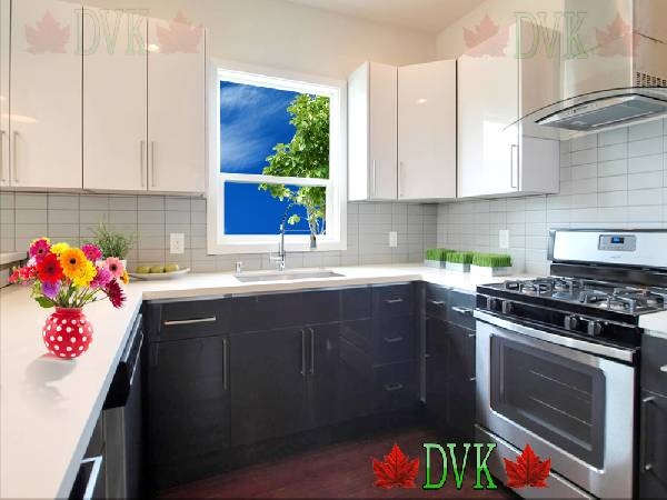 Discount Vancouver Kitchen (DVK) - 31-Charcoal Grey Acrylic Flat Panel - DVK Discount Price for 10'X10' Kitchen = $3199.00