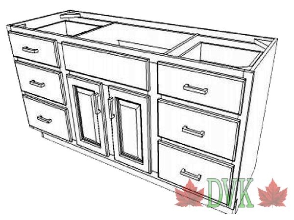 Discount Vancouver Kitchen (DVK) - 48 inch DVK Shaker Standard  Partical box Vanity <br>DVK Discount Price = $299.00