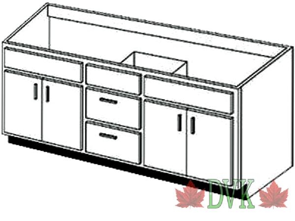 Discount Vancouver Kitchen (DVK) - 60 inch-D DVK Shaker Standard  Partical box Vanity <br>DVK Discount Price = $299.00