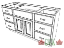 48 inch DVK Shaker Standard  Partical box Vanity <br>DVK Discount Price = $299.00